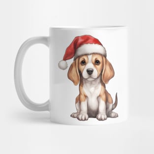 Beagle Dog in Santa Hat Mug